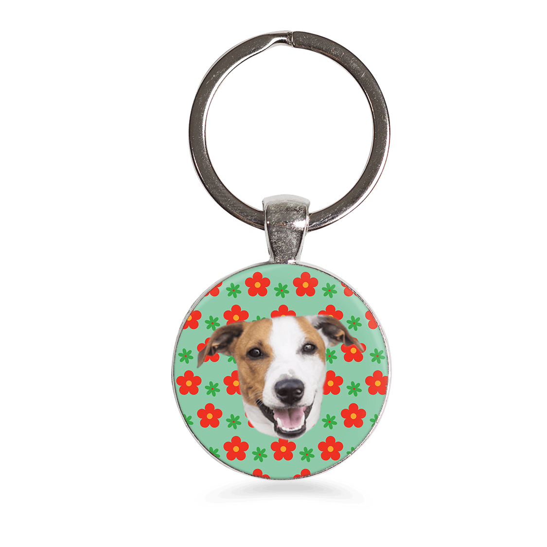 Keychain - Retro Flowers - Green