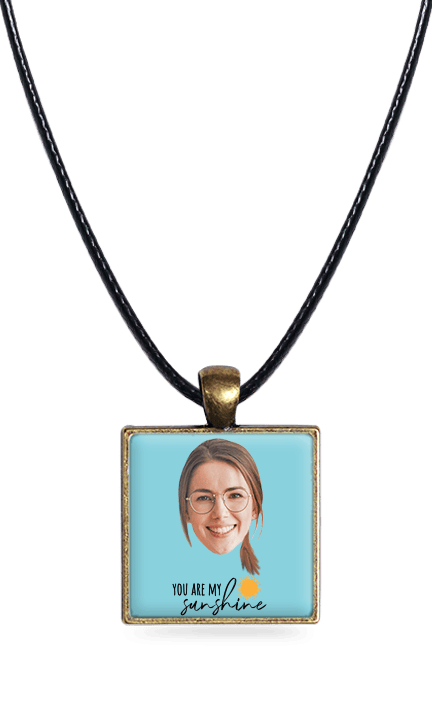 You Are My Sunshine - Square Necklace - Brass
